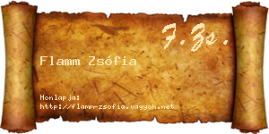 Flamm Zsófia névjegykártya